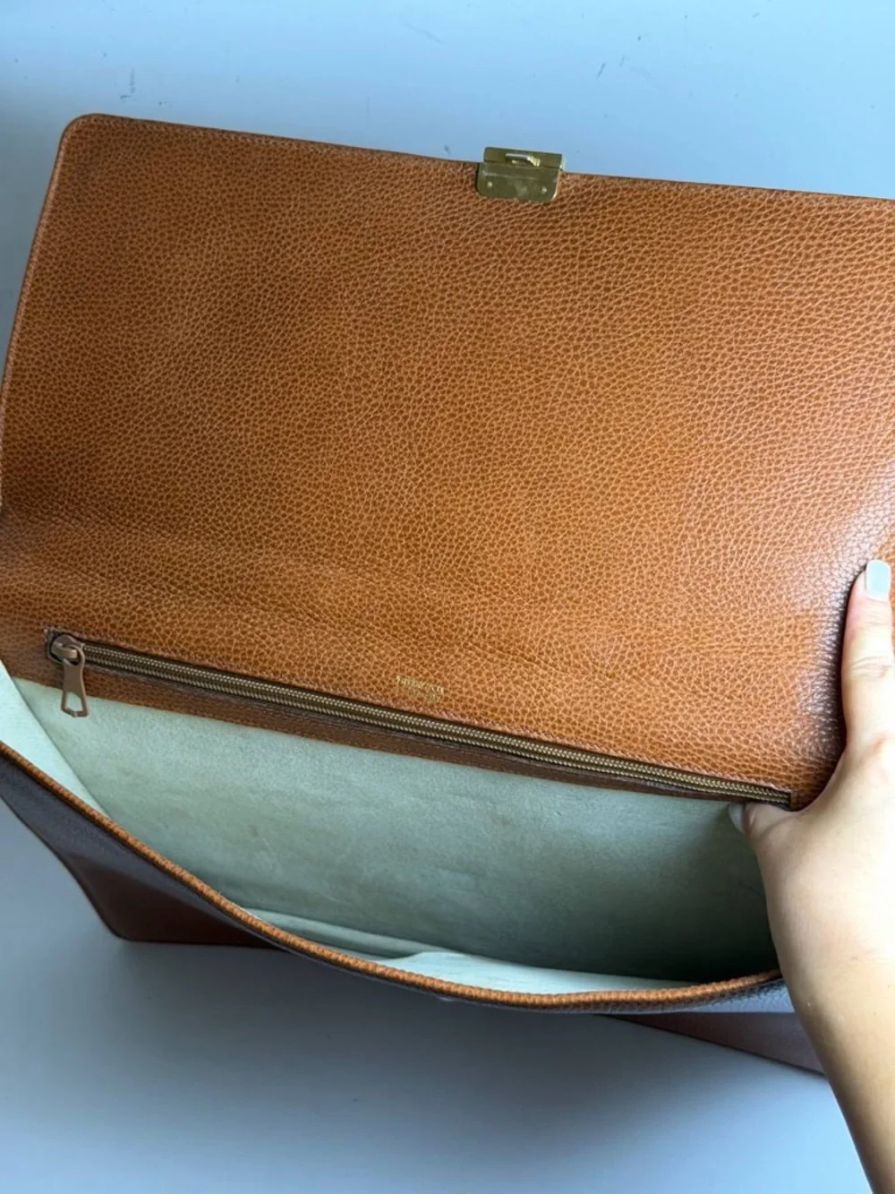 Vintage Tiffany & Co. Brown Leather Briefcase Dial Lock